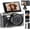 LightBlack, variant on 4K 75MP Digital Camera for Photography with Tripod,2026 Upgraded WiFi Vlogging Camera for YouTube with 3" 180?Flip Screen 18X Zoom Fill Light Compact Vlog Camera for Beginner Teens(64GB Card)