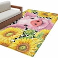 thumbnail image 2 of Farmhouse Sunflowers Area Rug 4'x6', Country Watercolor Pig Black Plaid Washable Non-Slip Rugs, Low Pile Large Carpet for Living Room Bedroom Dining Room Kitchen Office Indoor Mat, 2 of 9