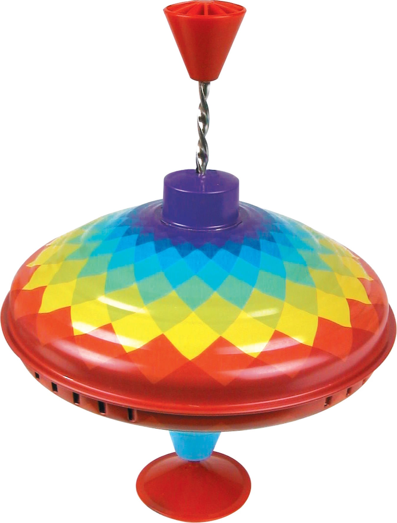 One for Fun Rainbow Humming Top, Classic Metal Spinning Top with Rainbow Design