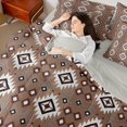 thumbnail image 4 of Manfei Hippie Geometric Aztec Bedding Comforter Set 7pcs, Tribal Western Bohemian Queen Bedding Sets, Mandala Theme Reversible Queen Sheet Sets, Microfiber Bedroom Decor, 4 of 7