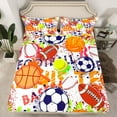 thumbnail image 2 of Homewish Basketball Soccer Football Twin Sheet Sets 3pcs for Kids Teens Adults,Sport Gamer Twin Fitted Sheet Microfiber,Graffiti Splash Breathable Flat Sheet,Breathable Home Decor, 2 of 7