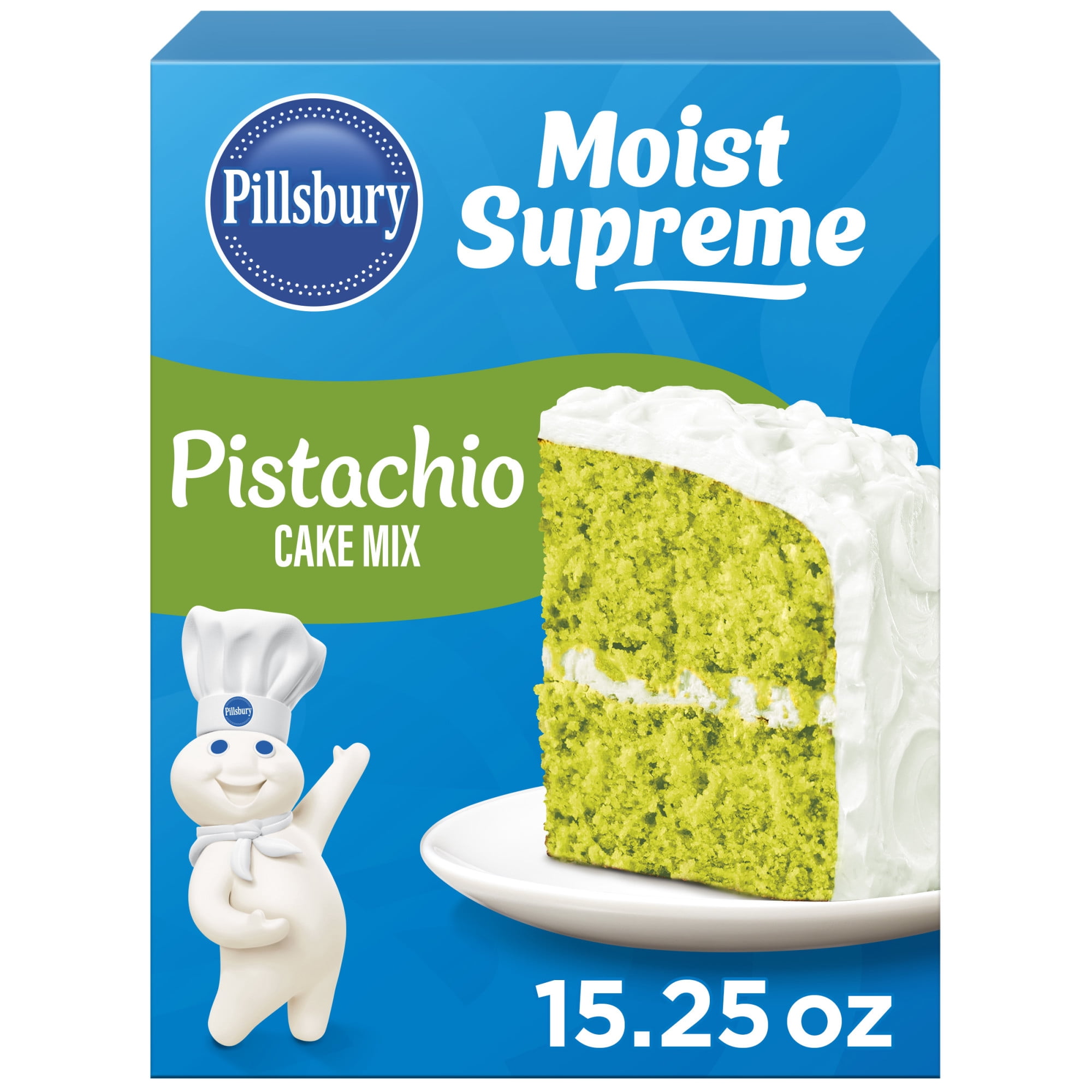 (12 pack) Pillsbury Moist Supreme Pistachio Cake Mix, 15.25 oz Box