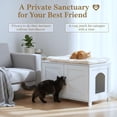 thumbnail image 5 of Cat Litter Box Enclosure, Wooden Cat Washroom Furniture with Barn Door, Pet House, Fit Most of Litter Box, 5 of 8