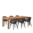 thumbnail image 5 of Amazonia Paraty 7-Piece Patio Dining Table Set, Eucalyptus Wood & Aluminum, Ideal for Outdoors and Indoors, Black, 5 of 10