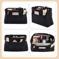 thumbnail image 3 of Nylon Handbag Organizer Insert Tote Bag Organizer Insert Multi-Pocket Bag Organizer Inside Large Bag Divider Zipper Insert Bag Liner Storage Travel Bag in Bag 14.76x4.72x7.87 inch Black for DIY Black, 3 of 9