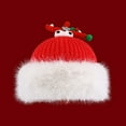 thumbnail image 3 of Xuety Santa Hats Christmas Knitted Wool Hat Cute Antlers Ear Protection Hat Winter Thick Warm Plush Hat, 3 of 3