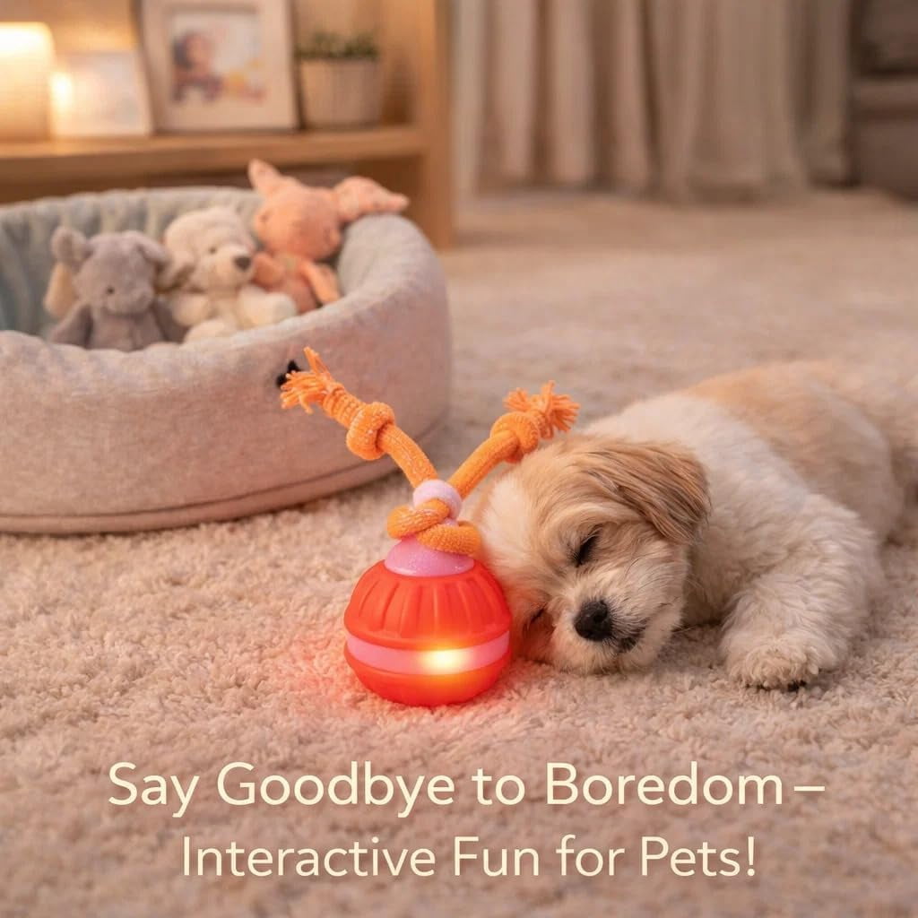 2026 New Interactive Smart Rolling Pet Ball – Motion-Activated Squeaky Chase Toy for Small, Medium & Large Dogs