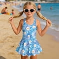thumbnail image 3 of Tutolipy Flowers Pattern Childrens Swimwear, Built-in Liner Sleeveless Bathing Suit, Comfortable for Vacation, Size 3-4 Years, 3 of 8