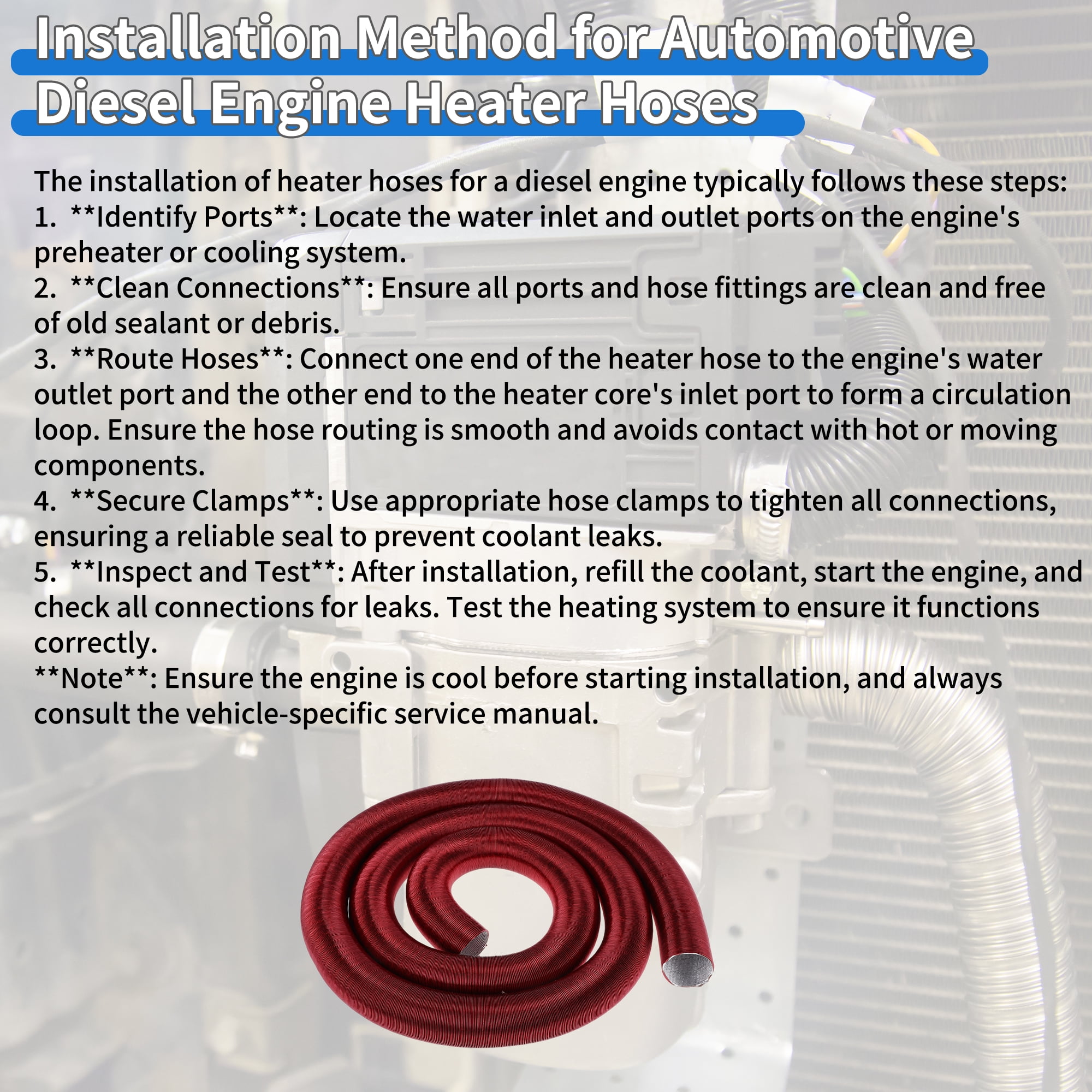 Unique Bargains 42mm Dia 500cm Car Heater Duct Pipe   Aluminum Foil Warm Air Ducting Hose for Diesel Heater Red