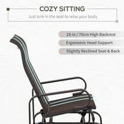 Outsunny Gliding Lounger Chair, Outdoor Swinging Chair with Smooth Rocking Arms and Lightweight Construction for Patio Backyard, Brown