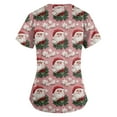 thumbnail image 3 of Garbnen Christmas Womens Scrub Top V Neck Short Sleeve Tops for Women Trendy Thanksgiving Holiday Nurses Working Uniforms with Pockets S-5XL, 3 of 5
