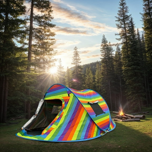 60 X 96 X 42 inches Instant 2-Person Pop-Up Tent with 2 Ventilated Mesh Windows and 2 Doors, 30" X 20" X 1.5" carry-bag