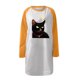 thumbnail image 4 of Top de suéter largo de manga larga con cuello en O y estampado informal de moda para mujer Fridja  fksj947, 4 of 5