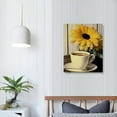 thumbnail image 4 of Acheng Canvas Wall Art Flowers Painting for Living Room Artistic Yellow Sunflower Coffee Cup Picture Still Life Artwork Framed Prints Ready to Hang 12x16 in, 4 of 5