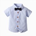 thumbnail image 6 of Farysays Baby Boy Formal Short Set Short Sleeve Bowtie Shirt And Suspender Shorts Toddler Summer Gentleman Suit, 6 of 9