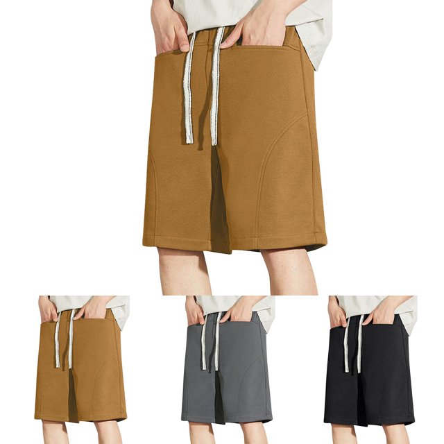 BADHUB Big and Tall Drawstring Sweat Shorts for Men Elastic Waist Workout Athletic Shorts with Pocket Gray M