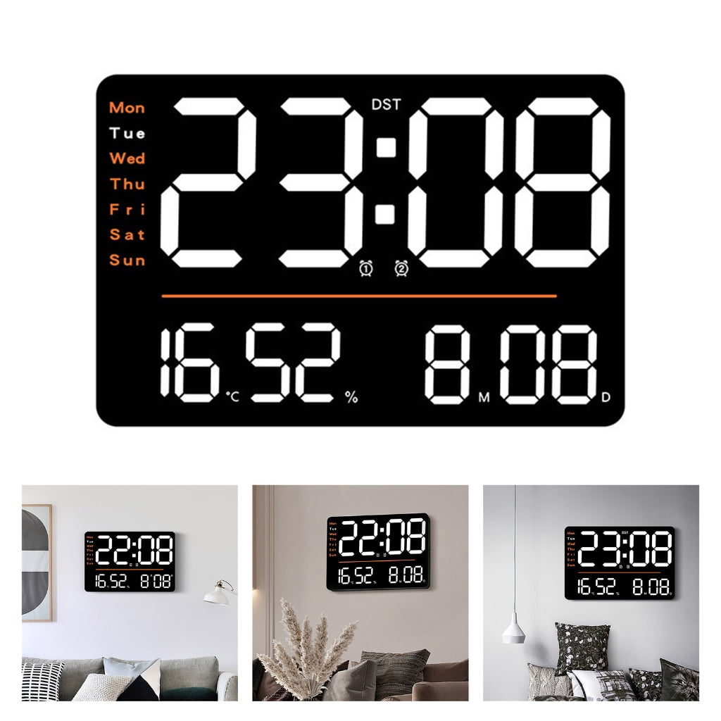 Large Screen LED Digital Clock With Temperature Hygrometer Monitor Remote Control