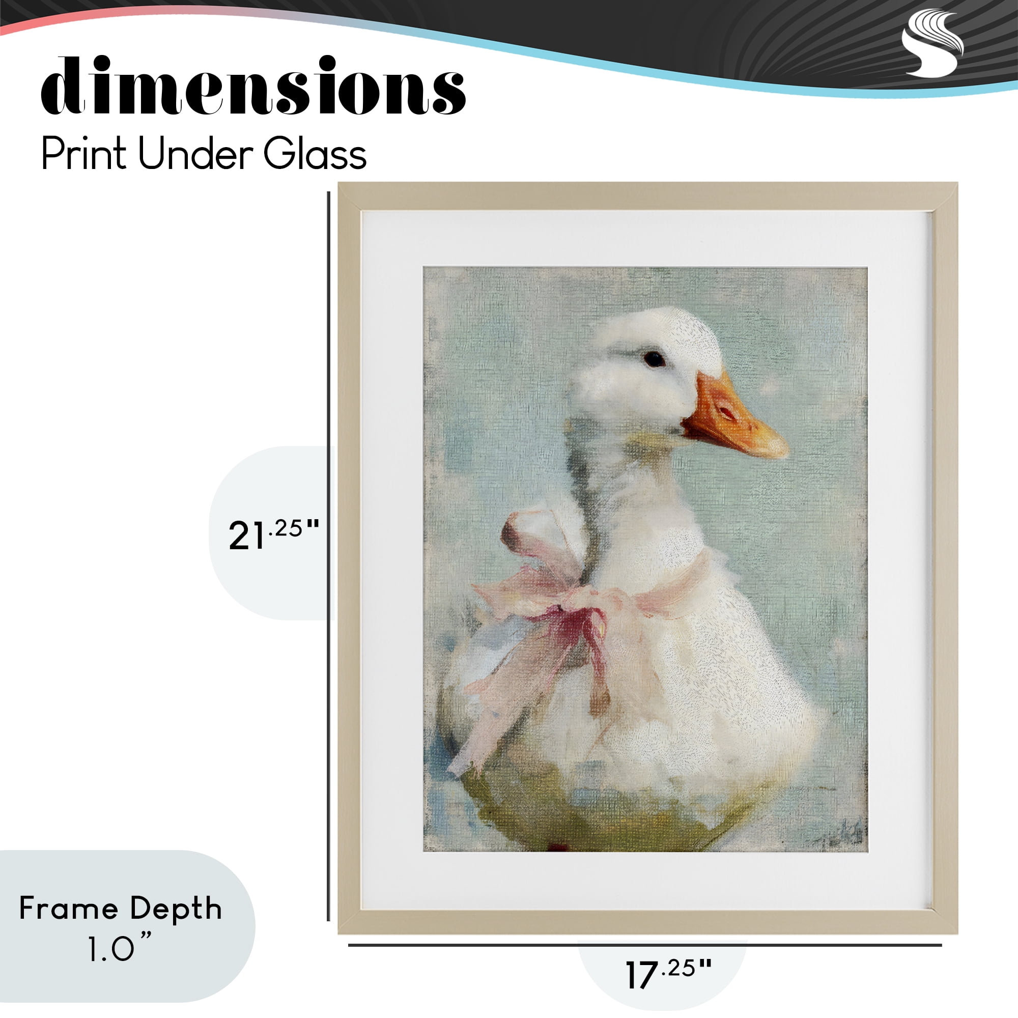 Stupell Industries Soft Pink Bow Goose Birch Framed Print Under Glass, design by LSR Design Studio