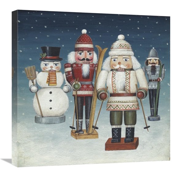 Global Gallery's 'Skier Nutcrackers Snow' by David Carter Brown Stretched Canvas Wall Art