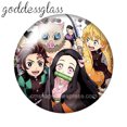 thumbnail image 3 of 10 cabujones de cristal redondos con parte trasera plana de 12 mm, 18 mm, 20 mm y 25 mm de Anime Demon Slayer Kimetsu no Yaiba Kamado Tanjirou, 3 of 5
