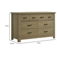 thumbnail image 5 of Benjara 51 Inch Wood Dresser with 6 Drawers and Black Handles, Straight Legs, Gray, 5 of 5
