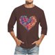 thumbnail image 5 of Camisas de Manga Larga para los Hombres Día de San Valentín Impresión Cuello Redondo Moda Casual, Mezcla de Poliéster de Lino de Algodón para Primavera Verano, 5 of 8
