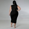 thumbnail image 4 of AURA Women Plus Size Sleeveless Bodycon Dress High Waist Midi Casual Elegant Summer Dress, 4 of 5