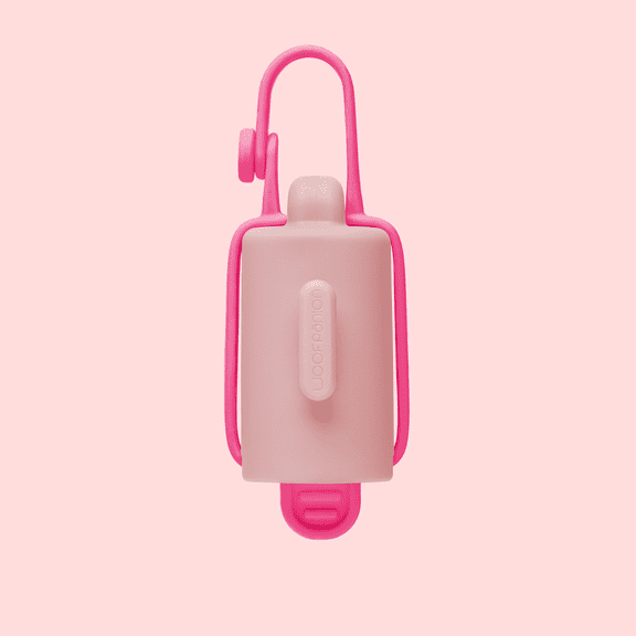 Woofpanion Dog Poop Bag Dispenser with 15 Unscented Waste Bags, Pink