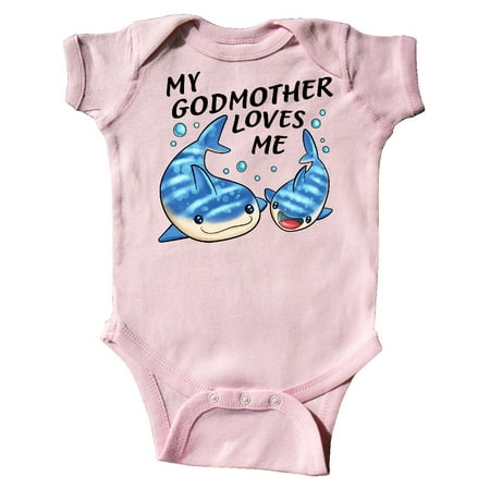 

Inktastic My Godmother Loves Me- whale shark Gift Baby Boy or Baby Girl Bodysuit