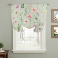 thumbnail image 2 of Pink Spring Floral Tie Up Curtains for Windows, Adjustable Balloon Window Shades, Farmhouse Flowers Sage Green Leaves Kitchen Window Treatments Adjustable Roll Up Curtain for Basement/Nursery 52"x45", 2 of 8