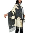 thumbnail image 4 of Honeii Golden Lotus Print Scarf Oversized Scarf Tassel Fall Winter Thick Scarf Warm Shawl Women,Women's Scarves & Wraps, 4 of 8