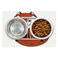 thumbnail image 1 of Fox Pet Mat for Food and Water, Cartoon Young Animal Character Spiral Patterns Friendly Charming, Non-Slip Rubber Mat for Dogs and Cats, 18" X 12", by Ambesonne, 1 of 2