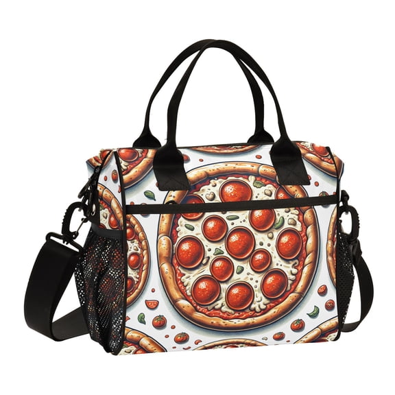 Ckdifva Pizzas Cooler Bag Cooler Cooling Tote Lunch Bag Lunch Box Front Pocket with Shoulder Strap
