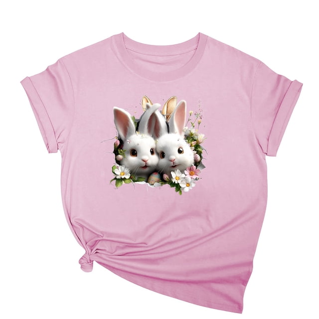 Tops de Cuello Alto para las Mujeres Amante Impreso Camiseta Cuello Redondo Manga Corta, Poliéster Spandex