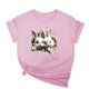 thumbnail image 1 of Tops de Cuello Alto para las Mujeres Amante Impreso Camiseta Cuello Redondo Manga Corta, Poliéster Spandex, 1 of 7