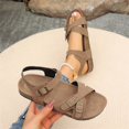 thumbnail image 4 of Women's Adjustable Buckle Sandals, Cork Footbed Women's Summer Sandals, Open Toe Casual Walking Sandals, Women's Buckle Strap Sandals Cork Footbed Open Toe Adjustable Casual Summer Shoes, Khaki 7, 4 of 9
