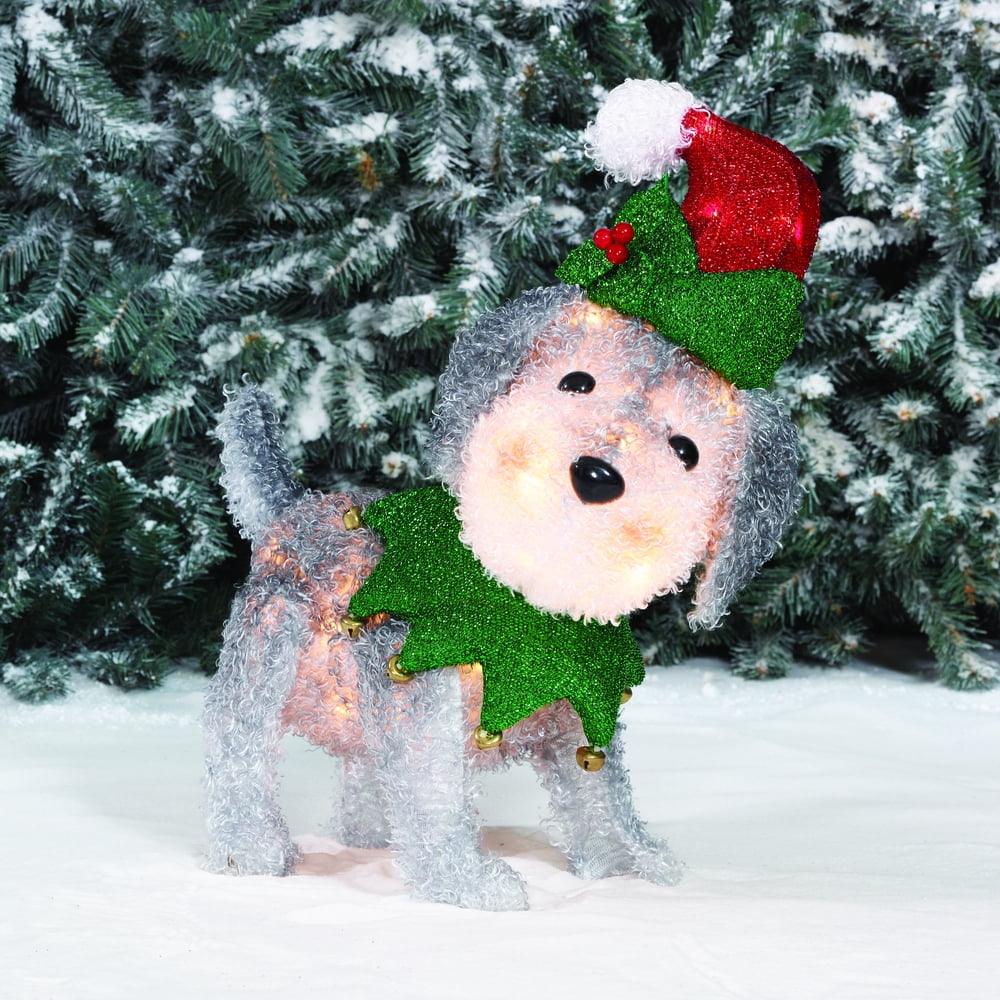 Holiday Time Lightup Fluffy Schnauzer Christmas Decoration Walmart