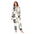 thumbnail image 2 of FORMRS Onesies Pajama for Adults Unisex Hoodie Winter Jumpsuit One Piece Sleepwear, Sizes S-2XL, Beige Cute Cats, 2 of 7