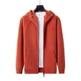 thumbnail image 6 of KHONTS Men's French Terry Hoodies Full -Zip Drawstring Jackets Casual Lightweight Soft Hooded Sweatshirts with Pockets Orange XL, 6 of 6