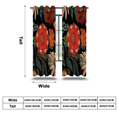 thumbnail image 5 of EBSTL Black Red Boho Floral Blackout Curtains for Living Room 84/63 inch Long 2 Panels Curtains for Bedroom Thermal Insulated, 5 of 5