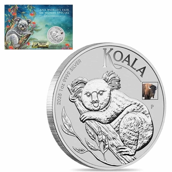 2025 1 oz Silver Australian Koala Perth Mint BU Bison Privy ANA
