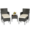 thumbnail image 4 of Barara King Outdoor Collection Set, Patio Conversation Table Chair Set, 5 Pieces Outdoor Wicker Sofa Set with Coffee Table and 2 Ottomans, 4 of 6
