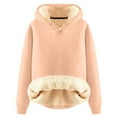 thumbnail image 1 of Breezora Sweat à Capuche Doublé en Polaire pour Femmes Manches Longues Col Rond Hiver Chaud pour Activités Extérieures Taille g Rose, 1 of 3