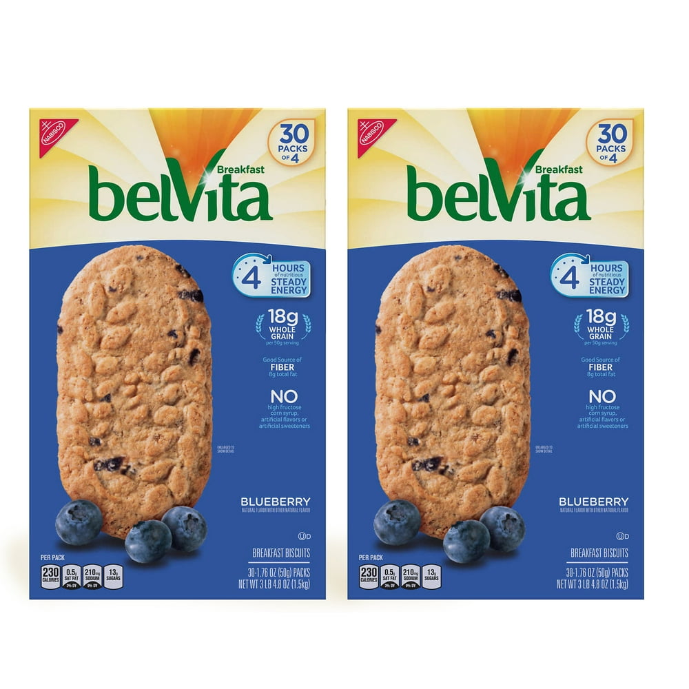 BelVita Breakfast Biscuits, Blueberry, 1.76 oz, 30count