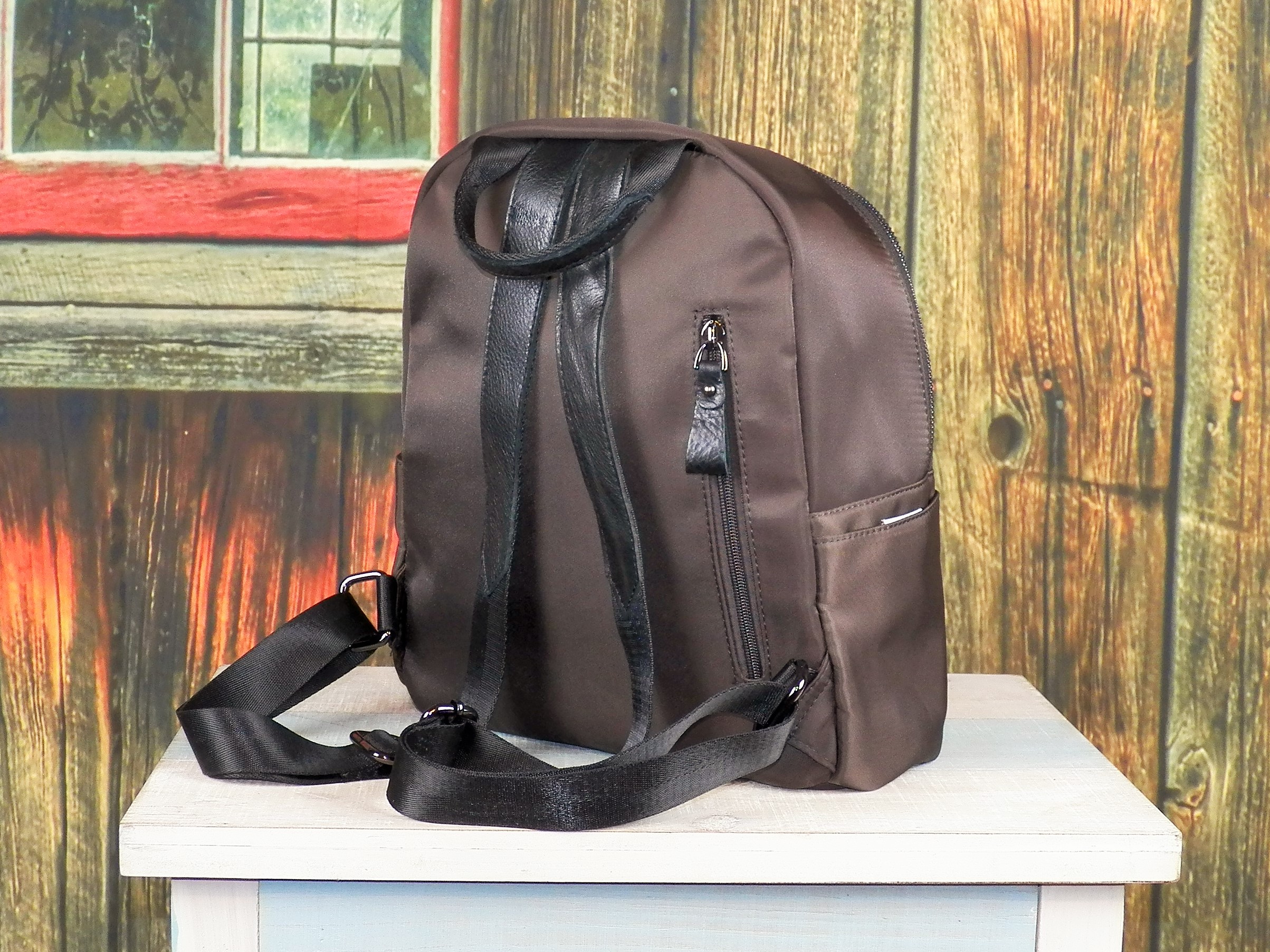 Eliana Solar Backpack with Power Bank, Brown - image 3 of 5
