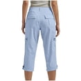 thumbnail image 4 of cfhntfmh Womens Cargo Capris Summer Lightweight Hiking Pants with Pockets Casual Rolled Hem Outdoor Clothes, 4 of 7