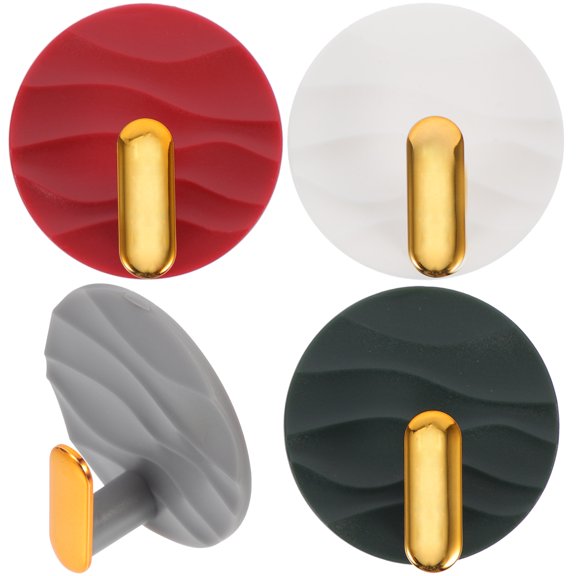 ETEREAUTY 12Pcs Punch Free Stick on Wall Hooks Heavy Duty Adhesive Hooks for Umbrella Hat and Clothes