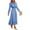 Light Blue #75, variant on WULMLEO Women's 2025 Spring Fall Midi Dress Casual Long Sleeve V Neck Dot Pleated A Line Flowy Dresses Royal Blue S