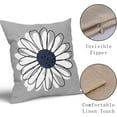 thumbnail image 4 of Navy Blue White Daisy Pillow Covers 18x18 Set of 2 Spring Summer Gray Grey Colored Decorative Throw Pillows Outdoor Modern Art Flower Pillowcase Square Linen Cushion Case for Home Sofa Couch Bed, 4 of 6