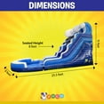 thumbnail image 3 of Pogo Crossover Inflatable Water Slide with Blower, Blue Wave 15 Foot Kids Waterslide, 3 of 8